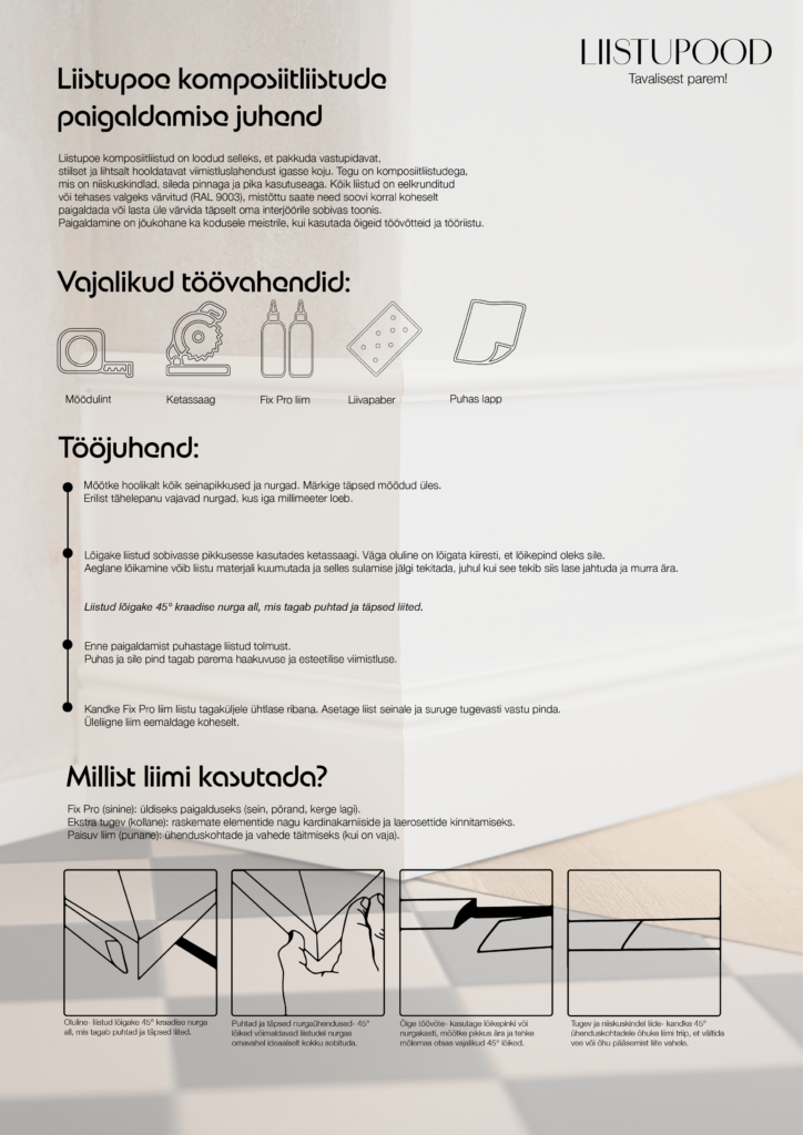 liistupoe liistude paigaldamisejuhend